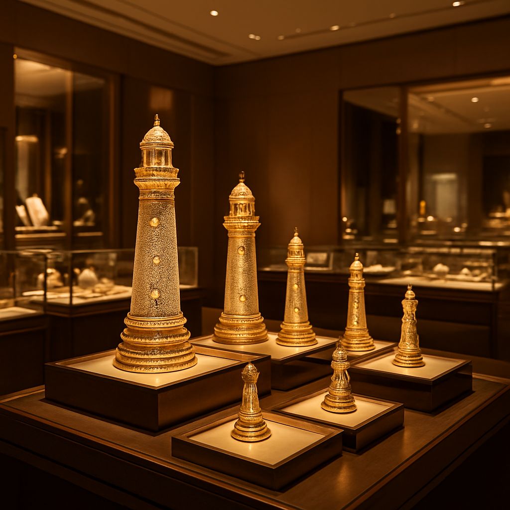 Gold showcase display